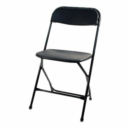 BEDDING BEYOND MP101-BLACK with Frame Poly Performance Folding Chair Black - 500 lbs BE2844178